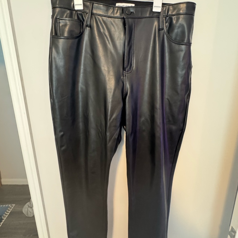 Black Faux Leather Pants